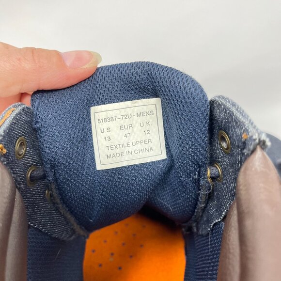 Levi Strauss Denim/Leather/Suede Lace Boots Shoes Men's Size 13 Blue/Black/Brown - Picture 10 of 15